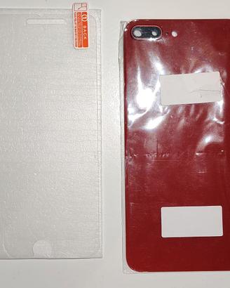 Vetro Posteriore iPhone 8 Plus Rosso + Pellicola