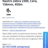 Nastro Zebra 2300