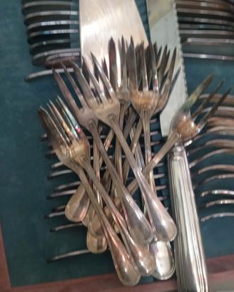 servizio torta  in alpacca e rivestimento argento 
