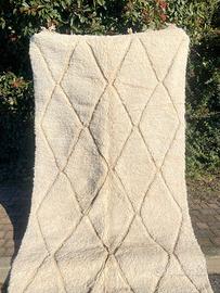 Grande (250x150) Tappeto berbero bianco autentico