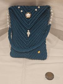 Porta cellulare blu petrolio