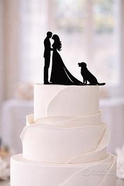 Cake topper sposi con cane