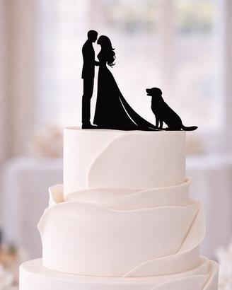 Cake topper sposi con cane