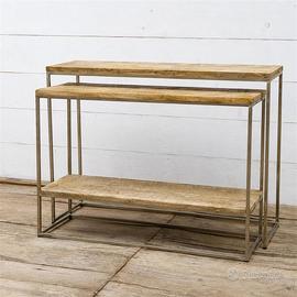 Consolle legno doppia con led
