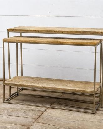 Consolle legno doppia con led