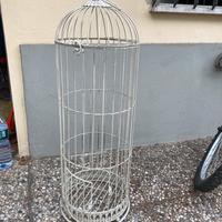 Gabbia in metallo bianca porta piante o arredo