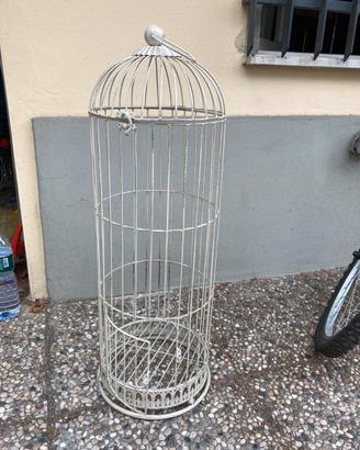 Gabbia in metallo bianca porta piante o arredo
