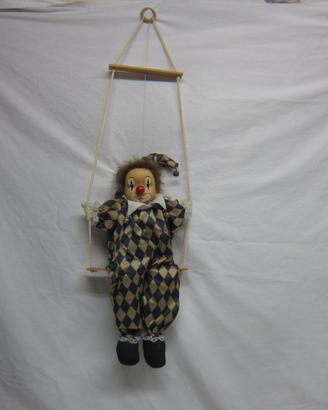 Clown Pagliaccio Bambola Vintage con Altalena