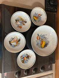 Set 5 ciotole vintage con decori orientali