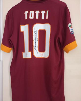 Maglia as roma Francesco Totti autografata 2014
