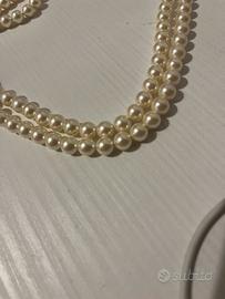 Collana doppio filo perle