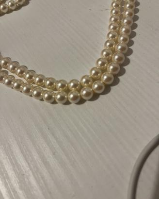 Collana doppio filo perle