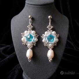 Orecchini Artigianali Vintage Perle di fiume vere