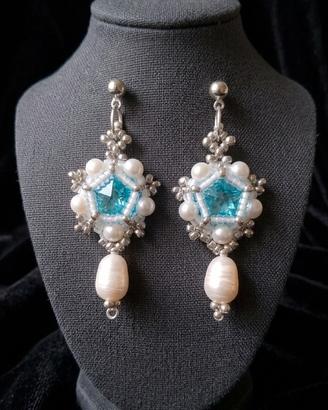 Orecchini Artigianali Vintage Perle di fiume vere