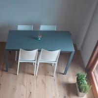 Tavolo esterno in alluminio 160x90 con 4 sedie