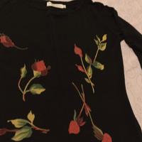 Maglia nera manica a tre quarti 