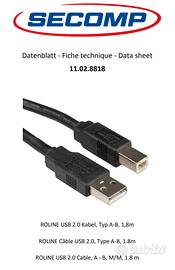 Roline 11.02.8818 E Cavo ROLINE USB 2.0, tipo A-B,