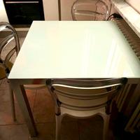 Tavolo soggiorno estensibile in cristallo