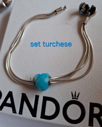 Pandora originale set turchese