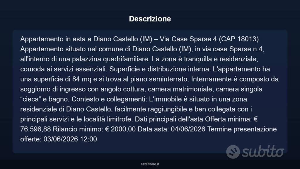Appartamento – Diano Castello - Vista 3