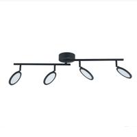 Faretto LED nero in ferro a 4 luci