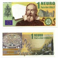 LEGA NORD BANCONOTA 1 NEURO LIRA-BOSSI-SALVINI