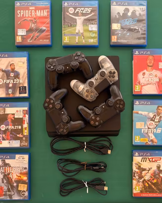PlayStation 4 Slim 500GB + 4 Controller + 9 Giochi