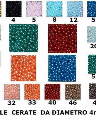 2000 Perle acriliche cerate colorate 4 mm