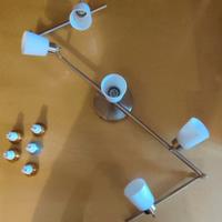 Lampadario acciaio vetro led lampada