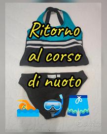 Costume bimba🏊 Sports -NKD nero/celeste 9 anni