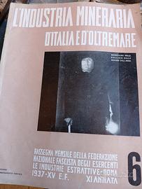 rivista mineraria col Duce in prima pagina 1937 