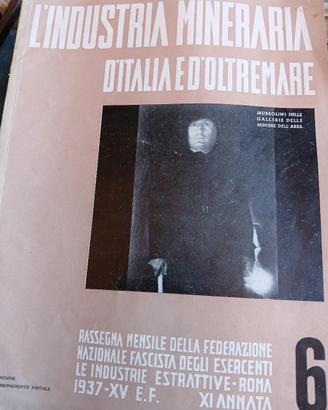 rivista mineraria col Duce in prima pagina 1937 
