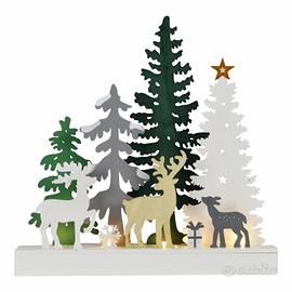 Soprammobile in legno luminoso Natalizio Led 3D