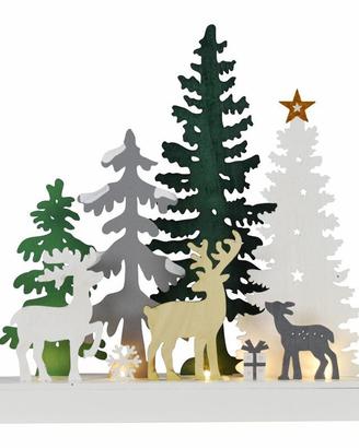 Soprammobile in legno luminoso Natalizio Led 3D