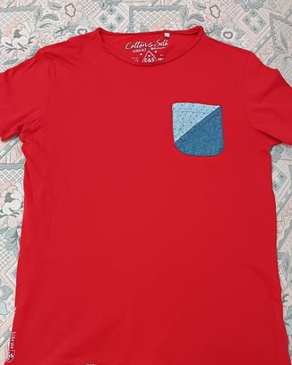 T-shirt Cotton&Silk Rossa Jeans 100% Cotone