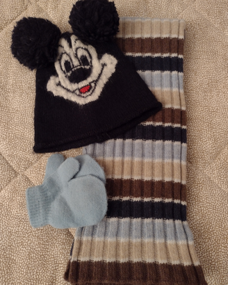 Berretta Mickey Mouse +sciarpa e manopole