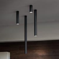 Faretto da soffitto metallo nero h50 cilindro