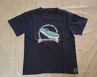 Tshirt treno giapponese Shinkansen nera 8 anni