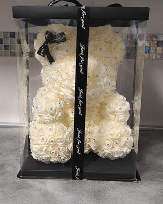 ORSETTO DI ROSE CREMA CON DIAMANTINI (NUOVO)