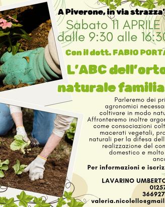 🌱 CORSO L'ABC DELL'ORTO NATURALE FAMILIARE