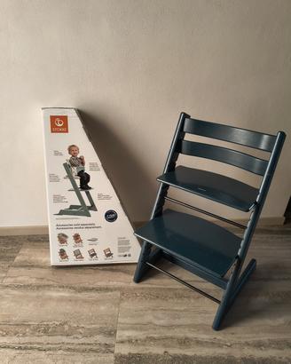 sedia Stokke  legno blu