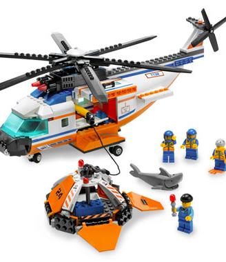 Lego City 7738-Coast Guard Helicopter & Life Raft