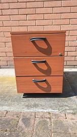 Cassettiera marrone (3 cassetti) con ruote