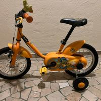 Bicicletta b-twin 14”arancione +casco