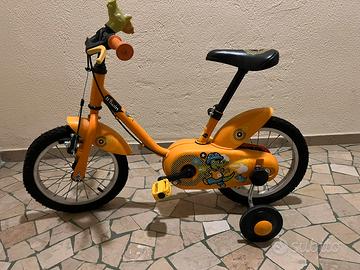 Bicicletta b-twin 14”arancione +casco