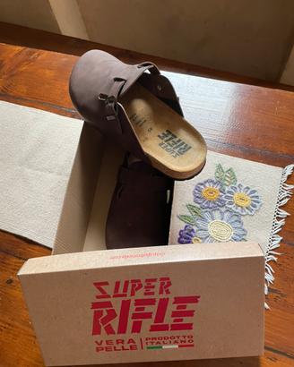 Ciabatte super Rifle numero 45 cuoio