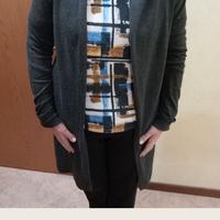 Cardigan spolverino grigio M Parah