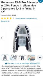 Gommone carena alluminio 2,42mt