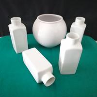 CERAMICA BIANCA: 1 VASO TONDO + 4 VASETTI RETTANGO