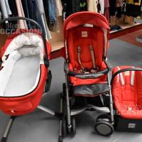 Trio Inglesina rosso, passeggino, ovetto culla
